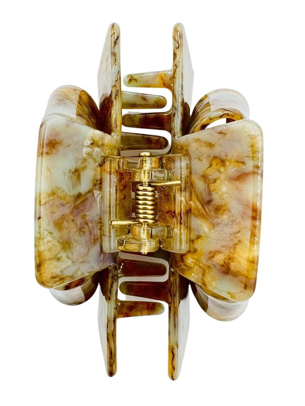 Acrylic Bow Claw Hair Clip Tan New - Picture 5 of 7
